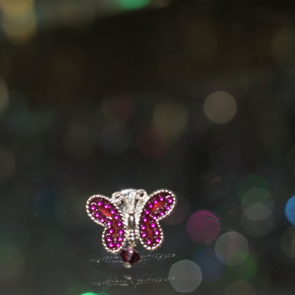 Sparkly Purple & Silver Pin Brooch
